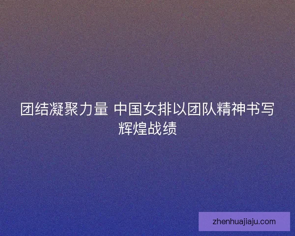团结凝聚力量 中国女排以团队精神书写辉煌战绩