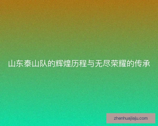 山东泰山队的辉煌历程与无尽荣耀的传承